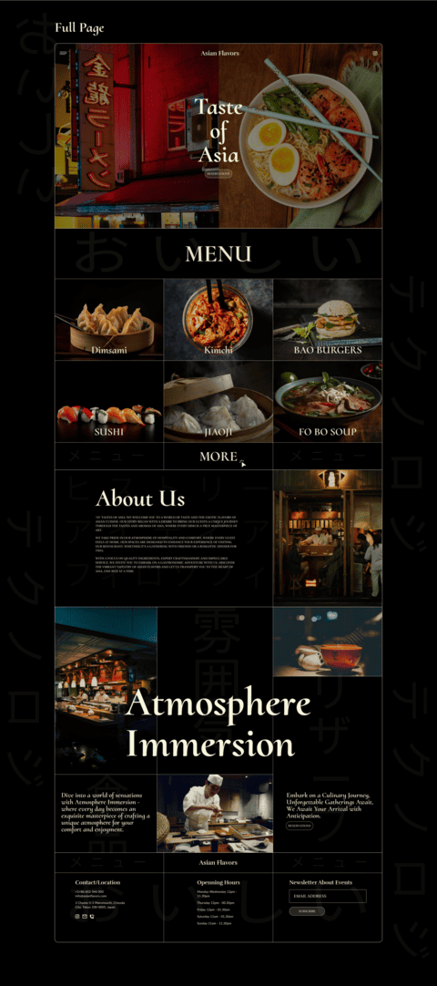Asian Flavors — Restaurant Website